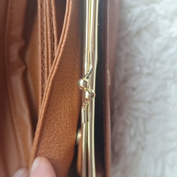 Vintage Brown Paisley Envelope Snap Leather Vinyl Wallet Pouch Clutch - Picture 4 of 15